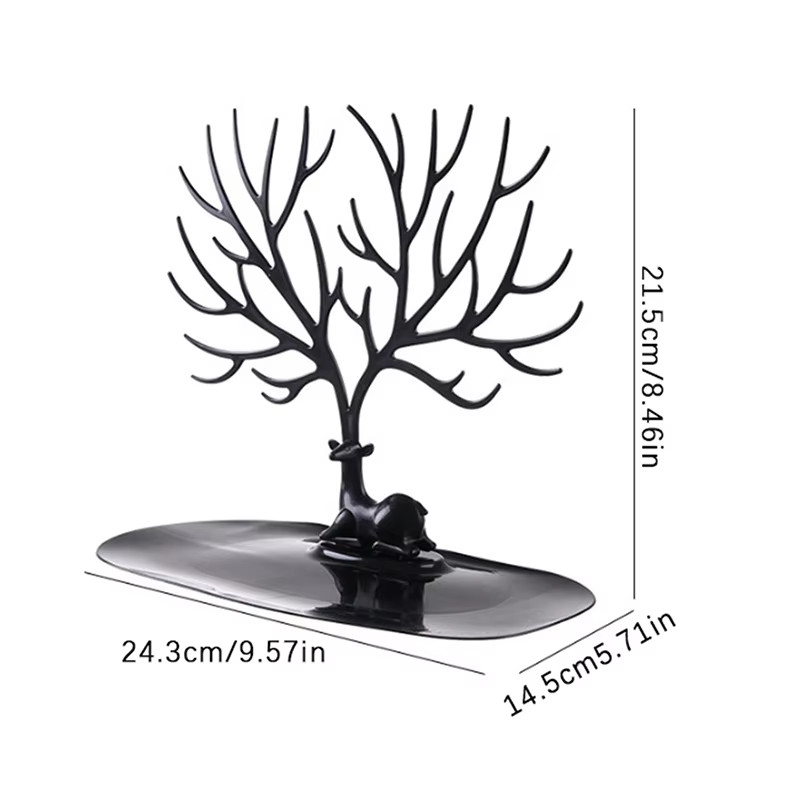 Antler Tree Jewelry Display Stand Tray – Necklace Bracelet Ring Organizer Holder
