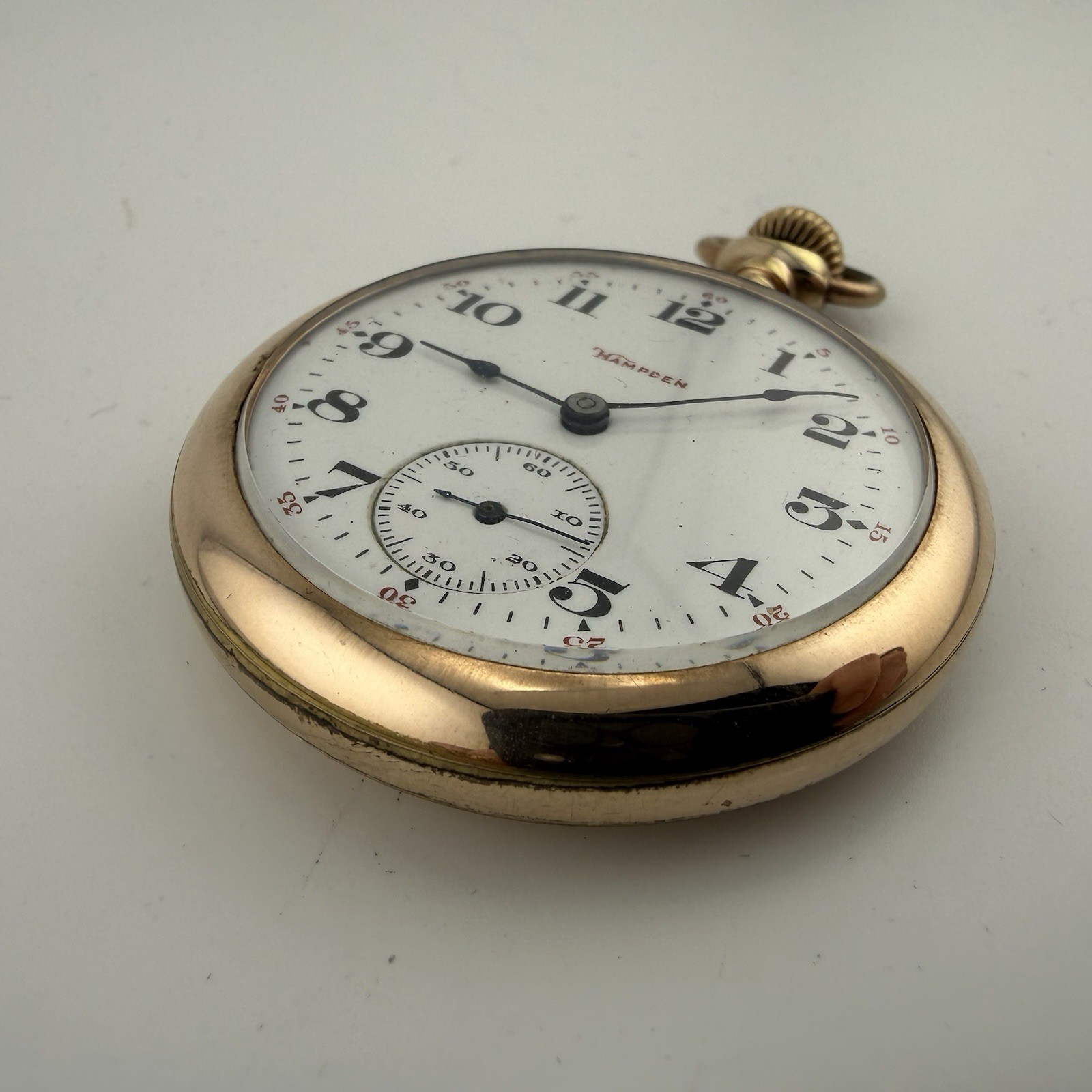 1907 Hampden General Stark 12s 15j Gold Filled Case Pocket Watch – Running
