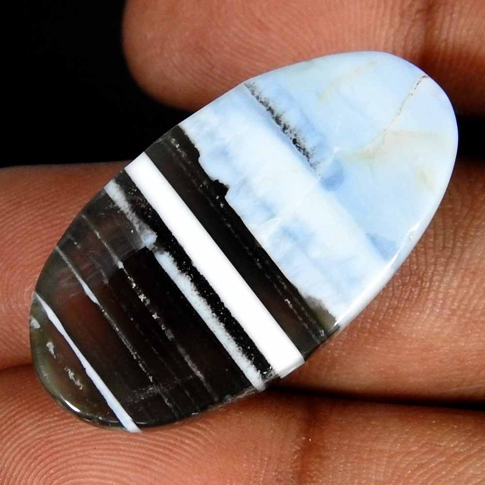 34.90CtsNatural Australian Blue Opal Oval Cabochon(33x18x8)Loose Gemstone