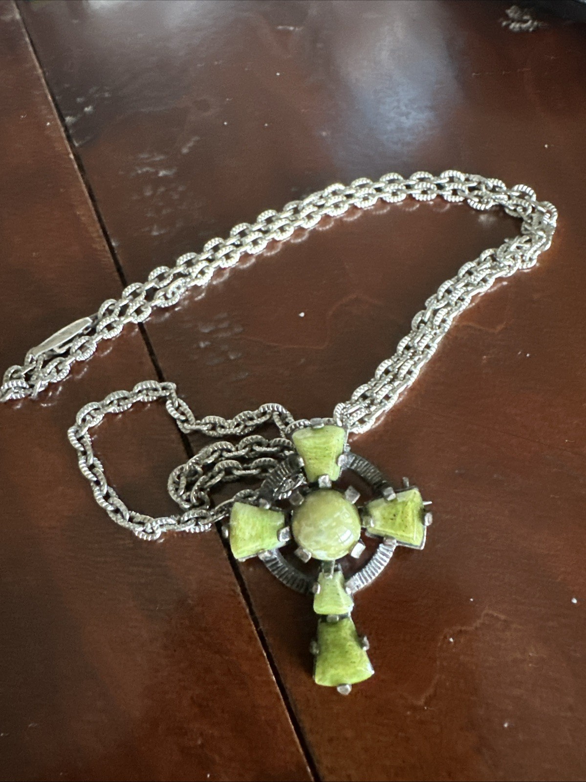 Connemara Marble Irish Jewelry Necklace Cross Vintage
