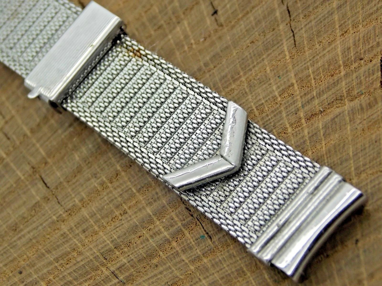 Vintage Stainless Steel Watch Band Sliding Clasp New Old Stock Unused Bracelet