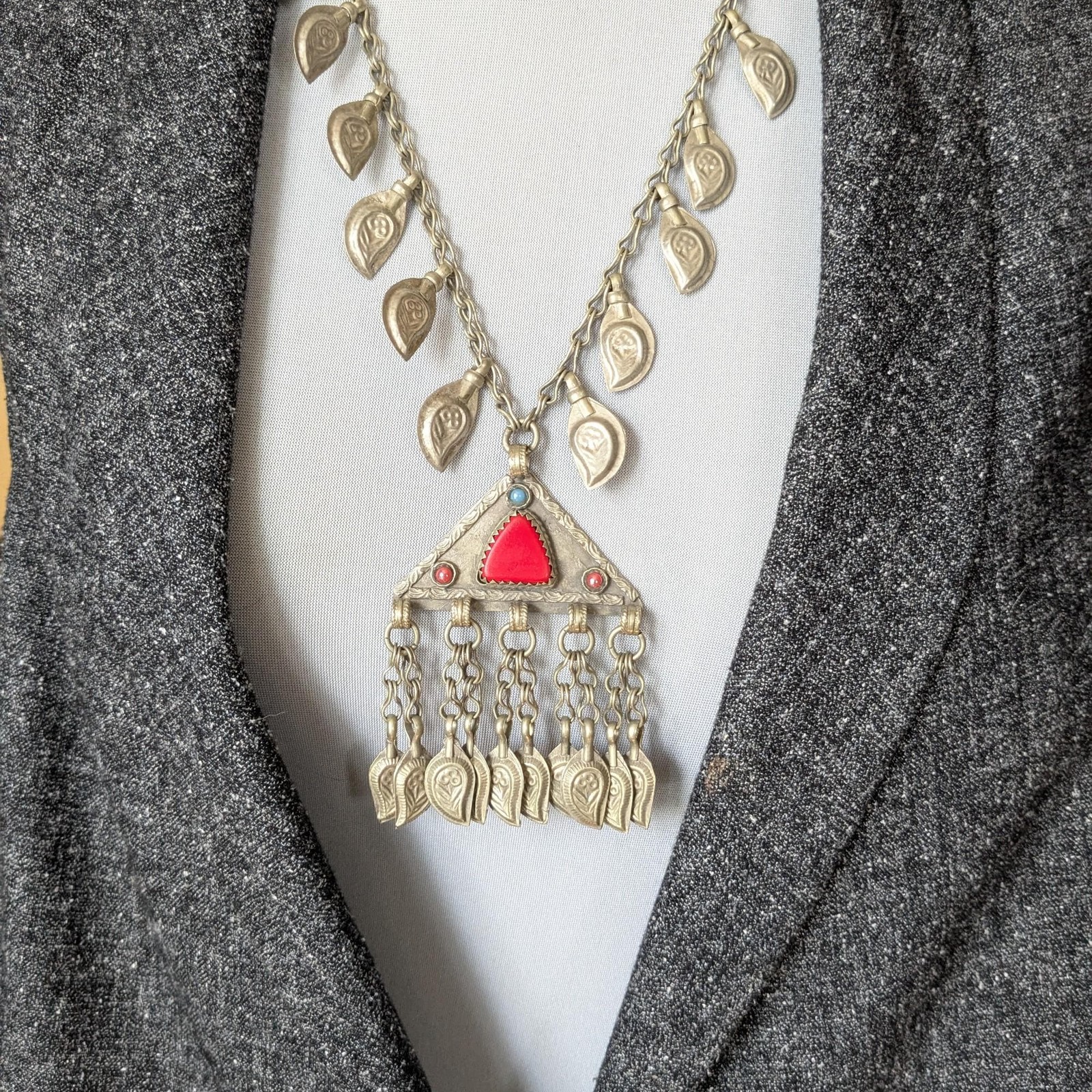 Afghan Tribal Kuchi Necklace Jingling Talismanic Dangles 22″ (20896)