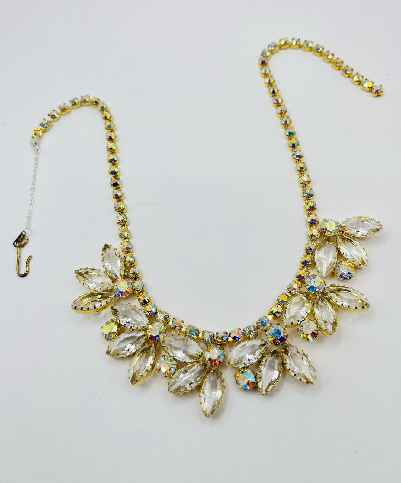 🔥Vint. AB Clear-Champagne Rhinestone Necklace Not Signed (was $99)