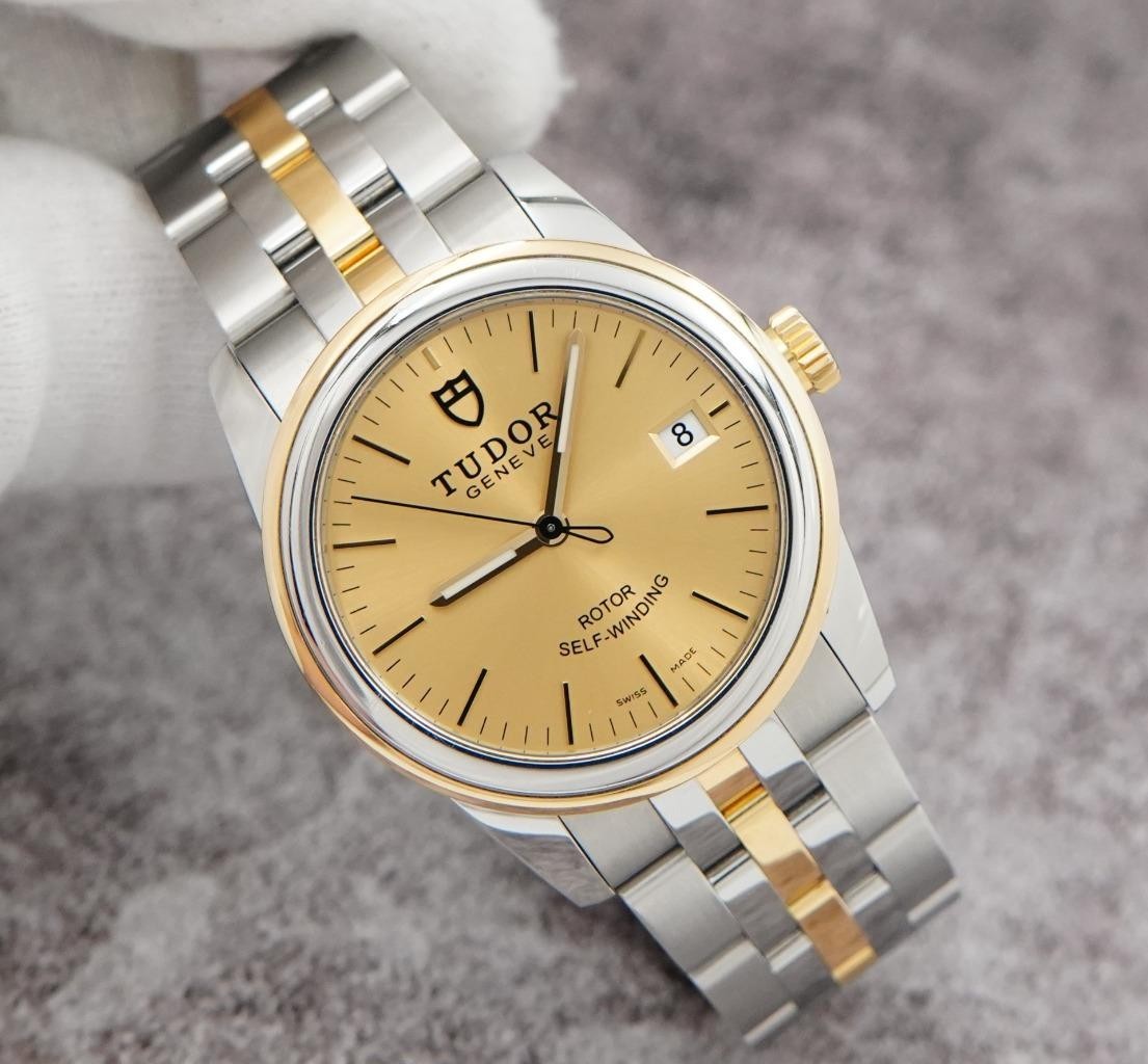 Tudor Glamour Date Ref. 55003 Champagne Dial Gold and Stainless 36mm Mens Watch