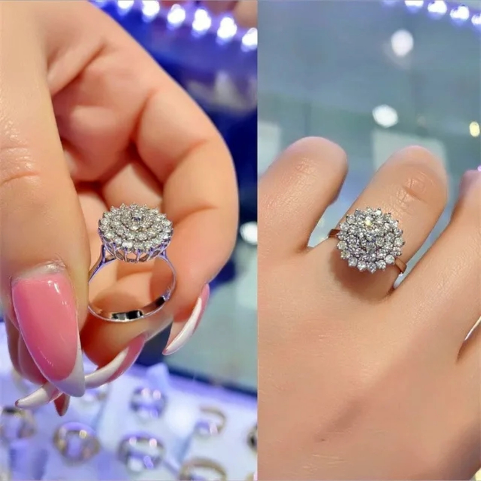 Gold, Rose, Silver Plated Round Shape Wedding Ring For Women With Cubic Zirconia