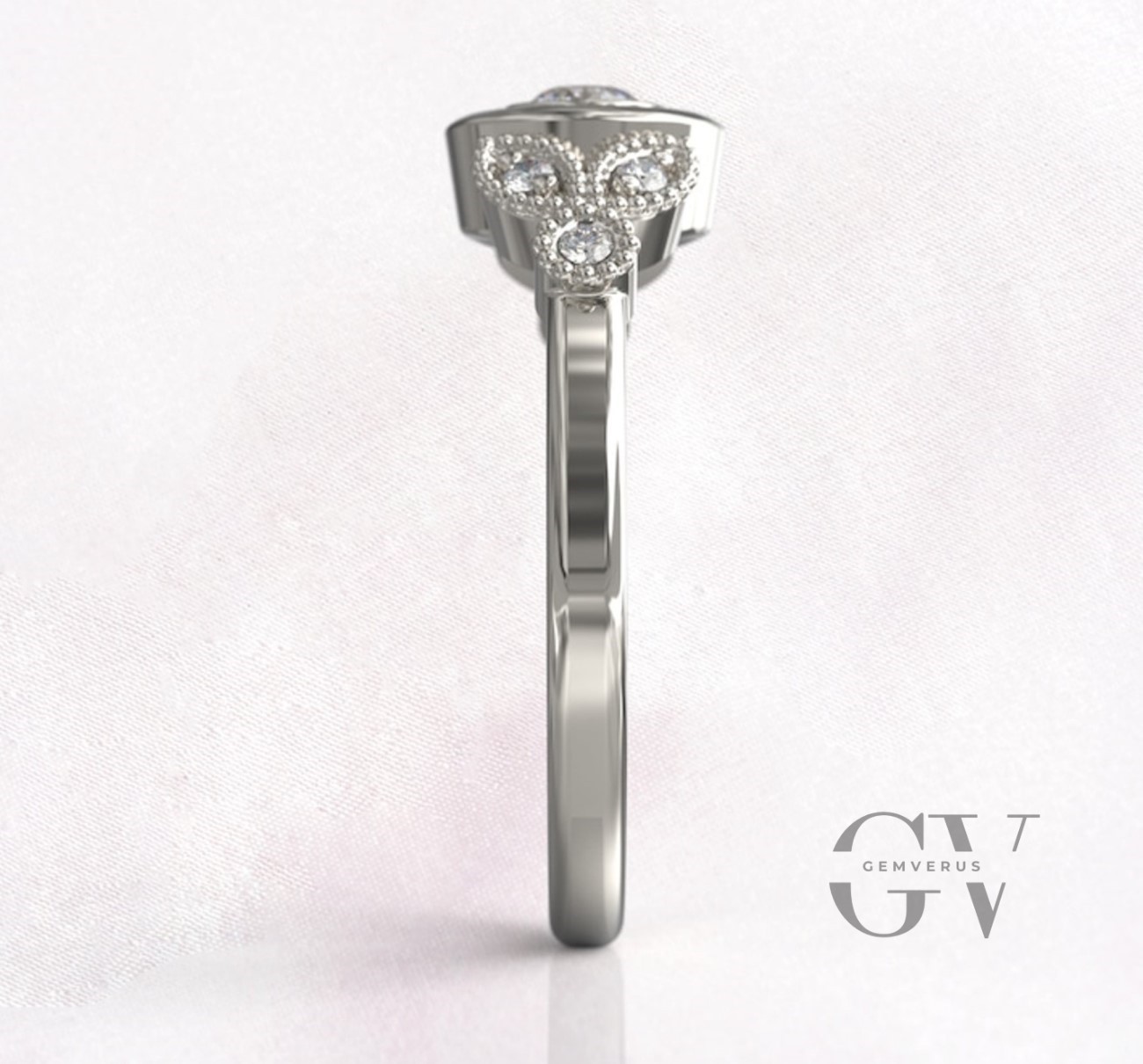 Moissanite Vintage Engagement Ring Solid 14K White Gold 1.60 CT Round Cut VVS1