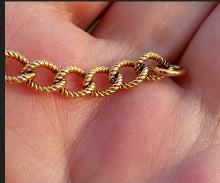 Vintage 12kt Rose Gold Filled GF Fancy Link Bracelet 6g, 7in., Signed Wells