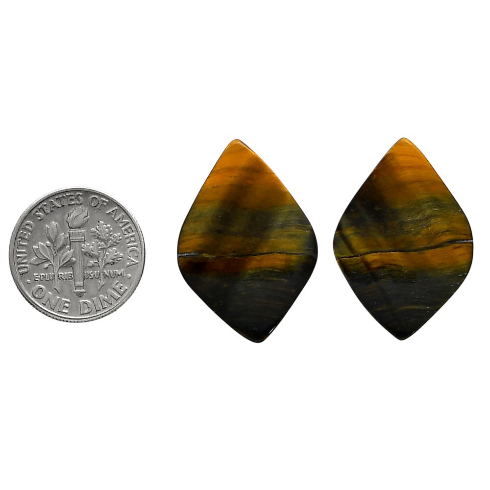 Natural Blue Tiger Eye Pair 18.5×26.8×4 mm Fancy Polished Gemstone LS17-04210