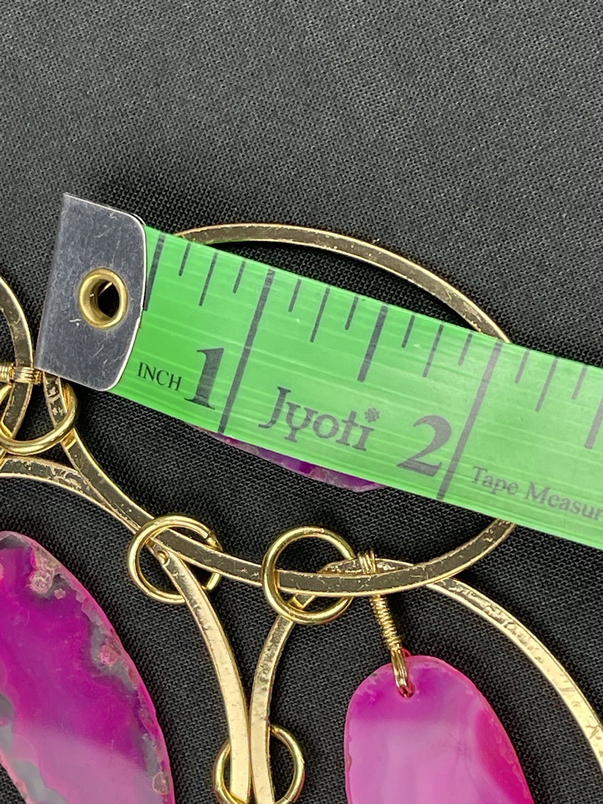 CGI CN Beautiful Statement Pink Gold Tone Necklace.