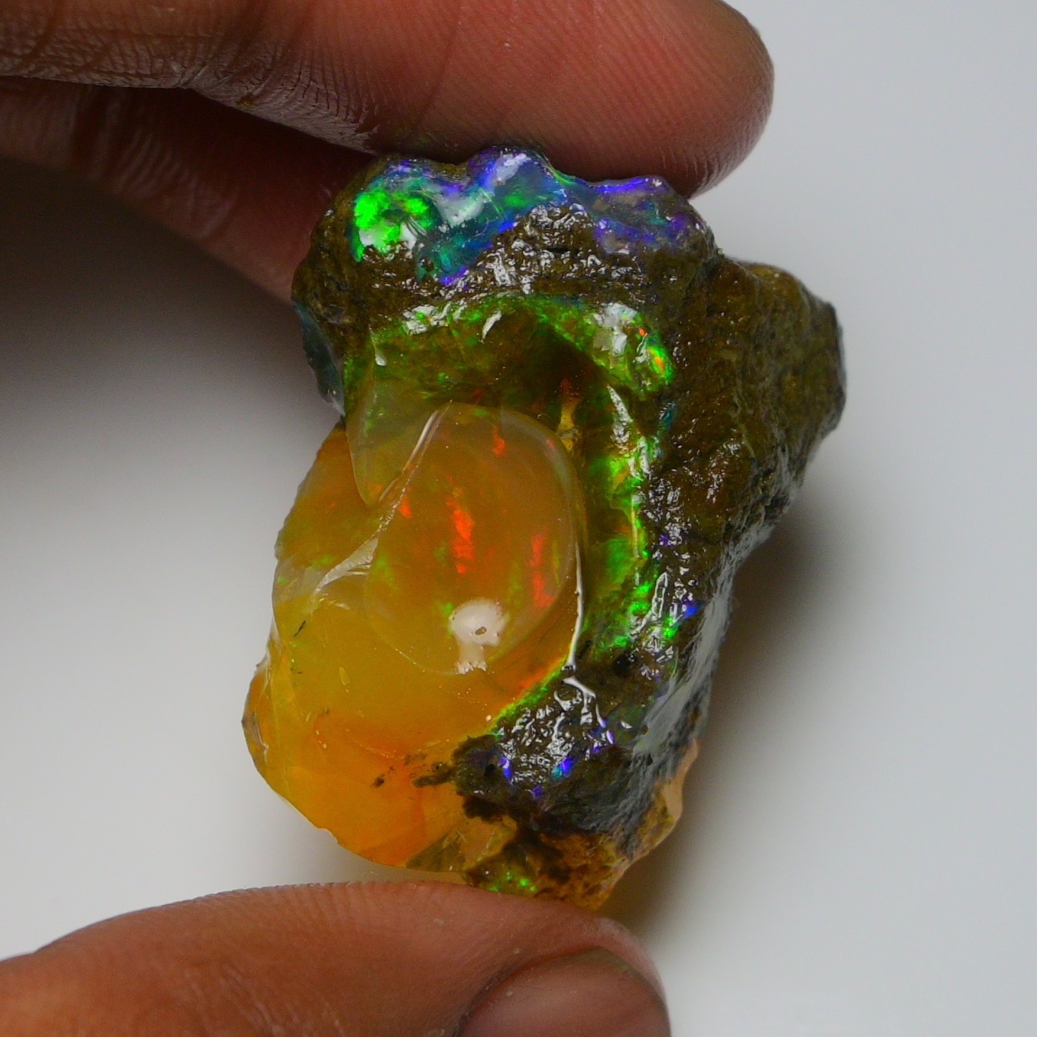 Stunning Ethiopian Opal Rough 47.40 Cts, Large Oil Opal Specimen Natural Opal