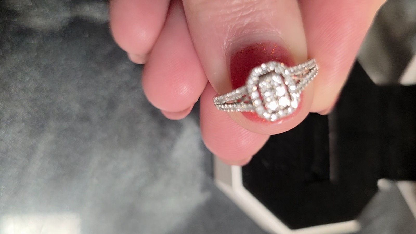 Brilliance 1/2 carat lab grown diamond Engagement Ring, sterling silver