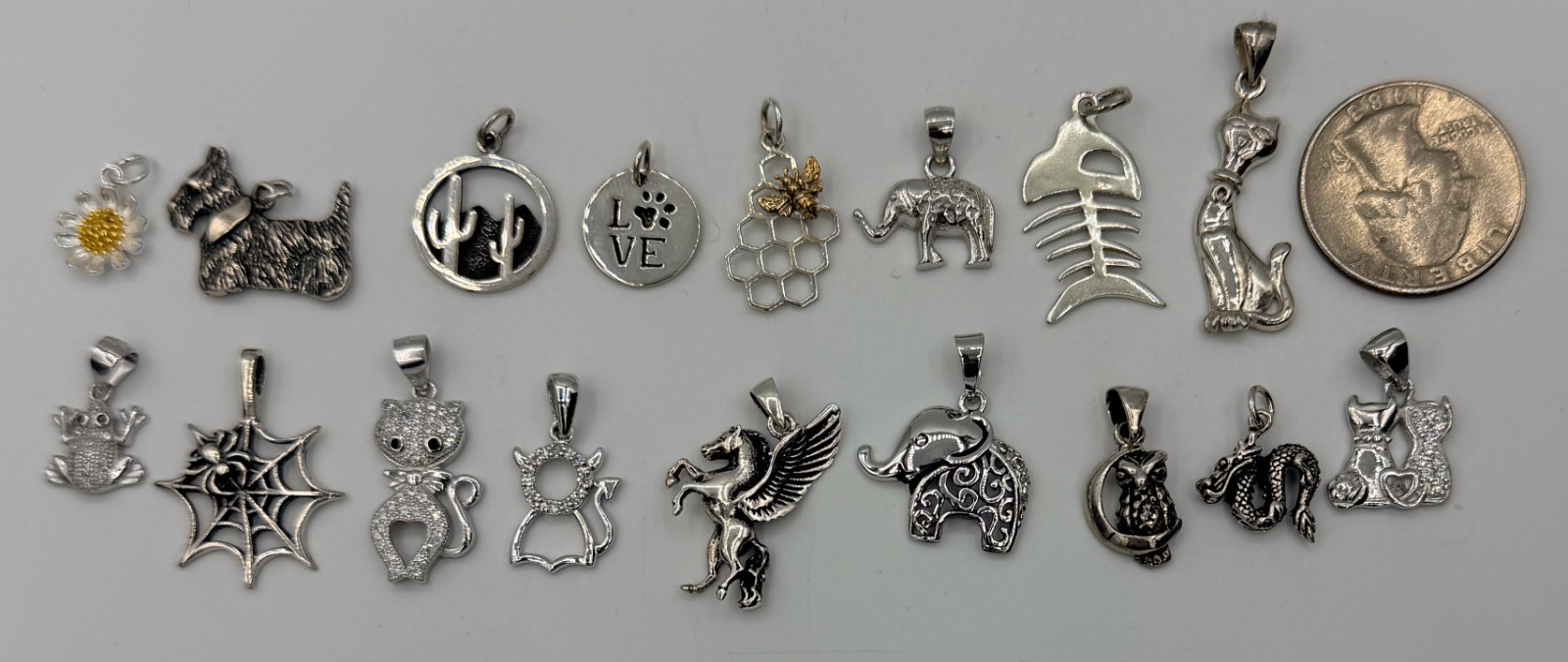 925 Sterling Silver Animal Nature Pendant Charms for Necklace or Bracelet New