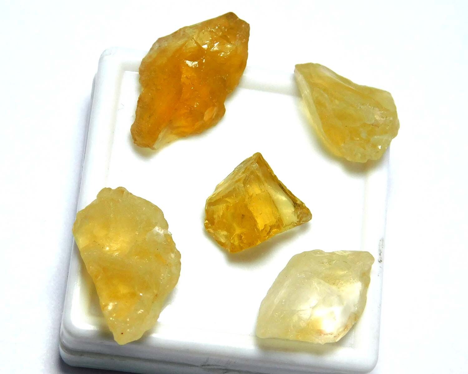 Yellow Citrine Rough Loose Gemstone 54.0 Carats 100% Natural 5 Pcs Lot.CR34.