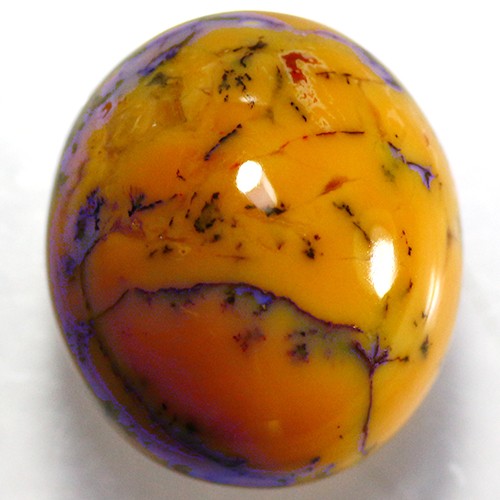 23.51 Cts FANTASTIC FIRE CAB (19 x 17 mm) 100% NATURAL UN HEATED DENDRITIC OPAL