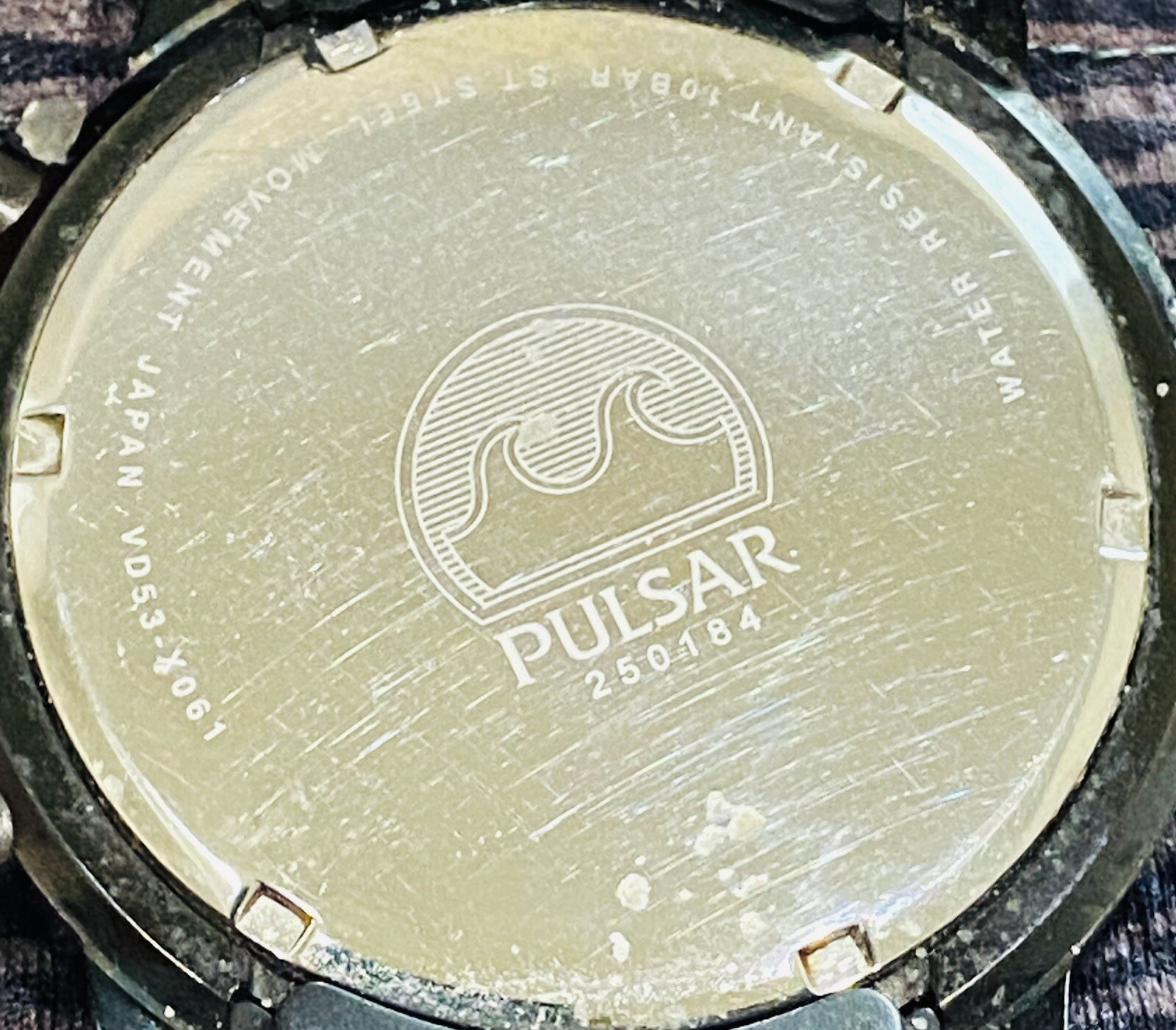 Pulsar Chronograph Watch Men 100m Black Dial Black Tone Date Round