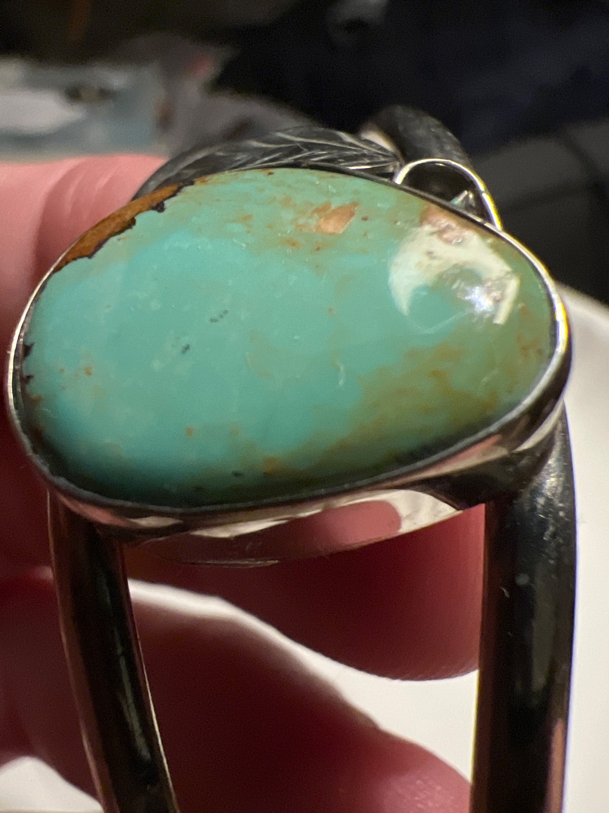 Real Turquoise, SW Alpaca Turquoise Cuff Adult- Medium Bracelet