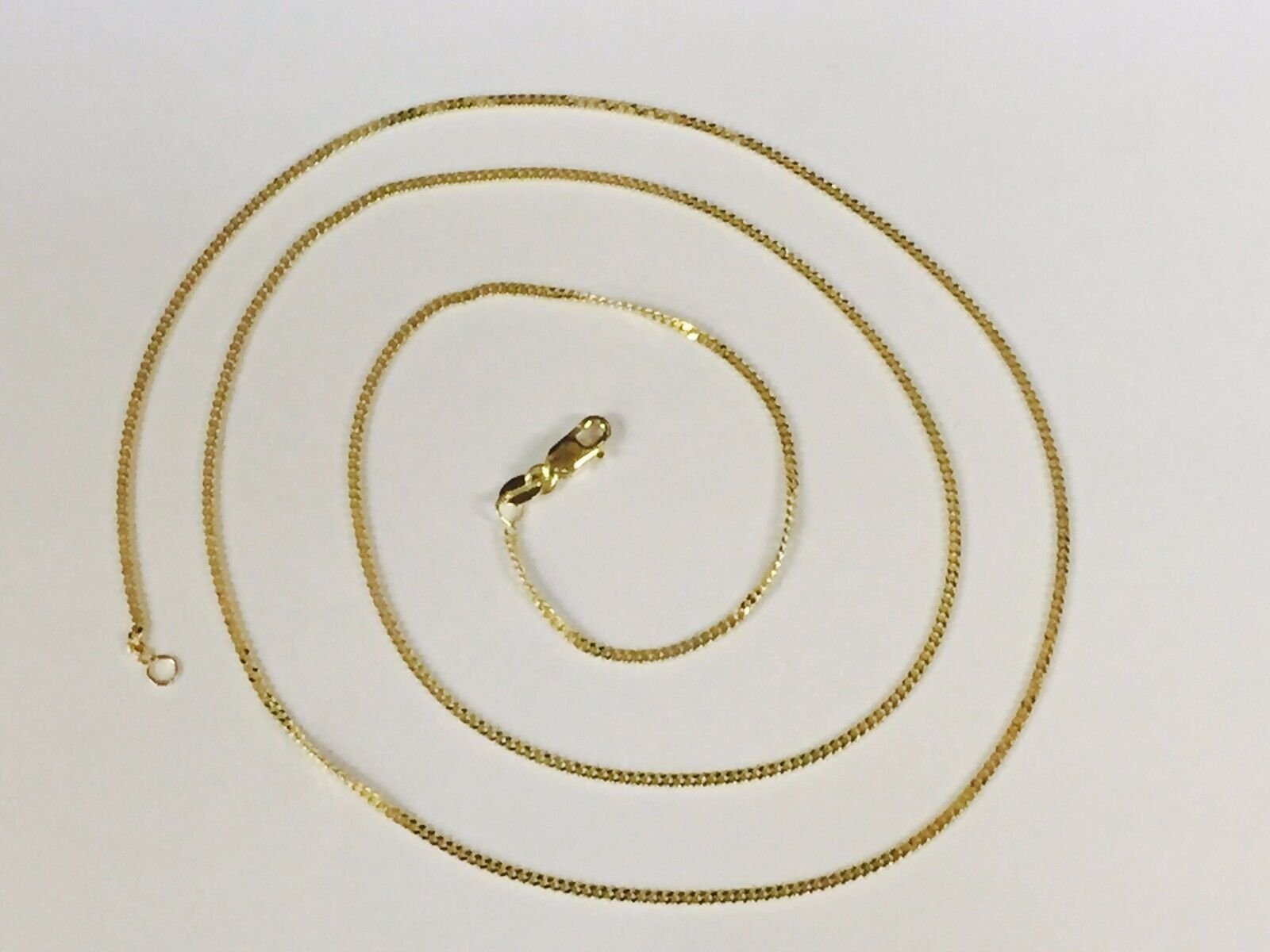 10k Solid Gold Gourmette Curb Box Link 24″ 1.5mm 3.3 gram pendant chain Necklace