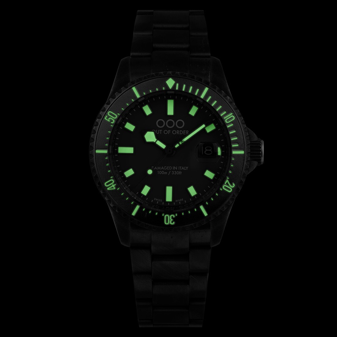 Out of Order CASANOVA Steel Swiss Made Brown Quartz Turquoise Men’s Watch