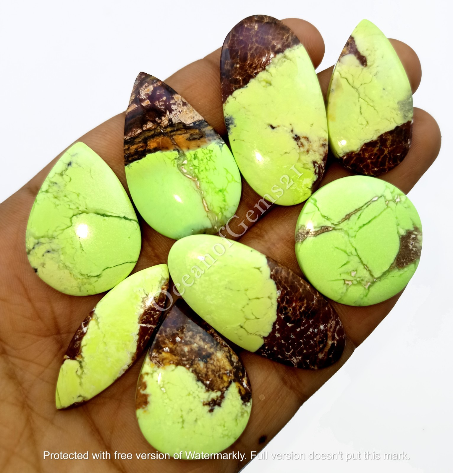 100 CARAT Bio Lemon Chrysoprase Stone Cabochon, 3-4 Piece, Loose Gemstone Lot