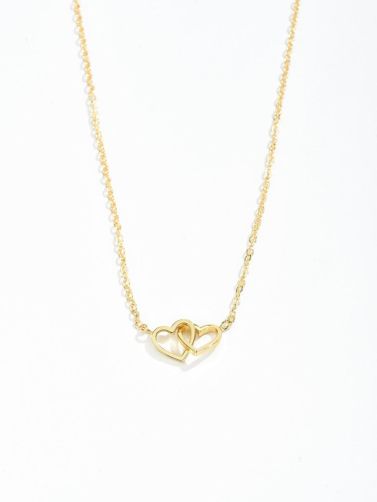 Double Heart Necklace, Women’s Love Jewelry, Cute Chain, Valentine’s Gift