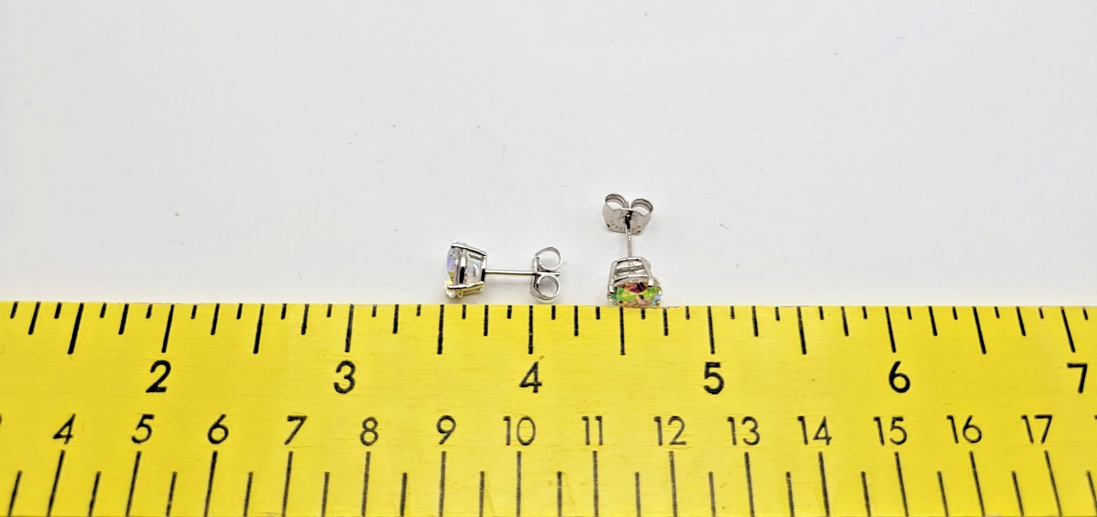 JTV Bella Luce Aurora Borealis Collection Sterling Silver Solitaire Earrings