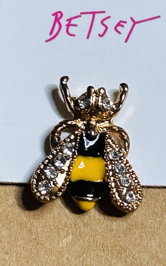 Fashion Cute Women Gold Plated Bee Black & Yellow Crystals Fashion Earrings