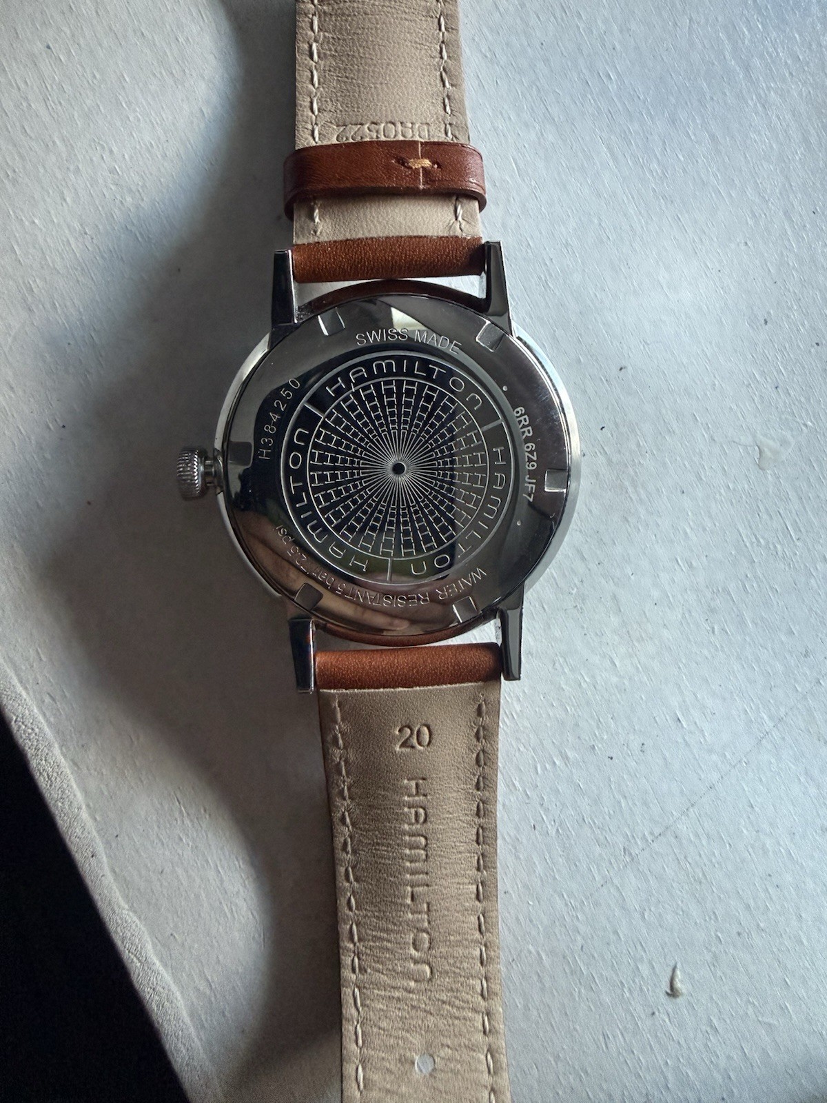 Hamilton Intra-Matic Automatic 38mm Blue Dial Brown Leather Strap Date Box