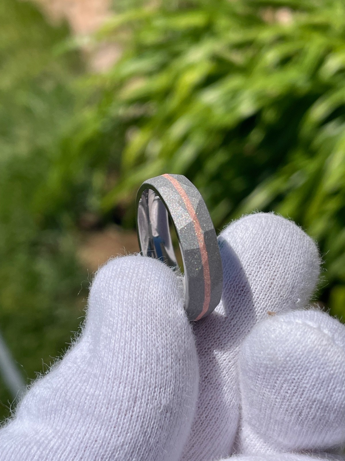 Sandblasted Copper and Titanium, Wedding Ring, 5mm Width, Made to Order