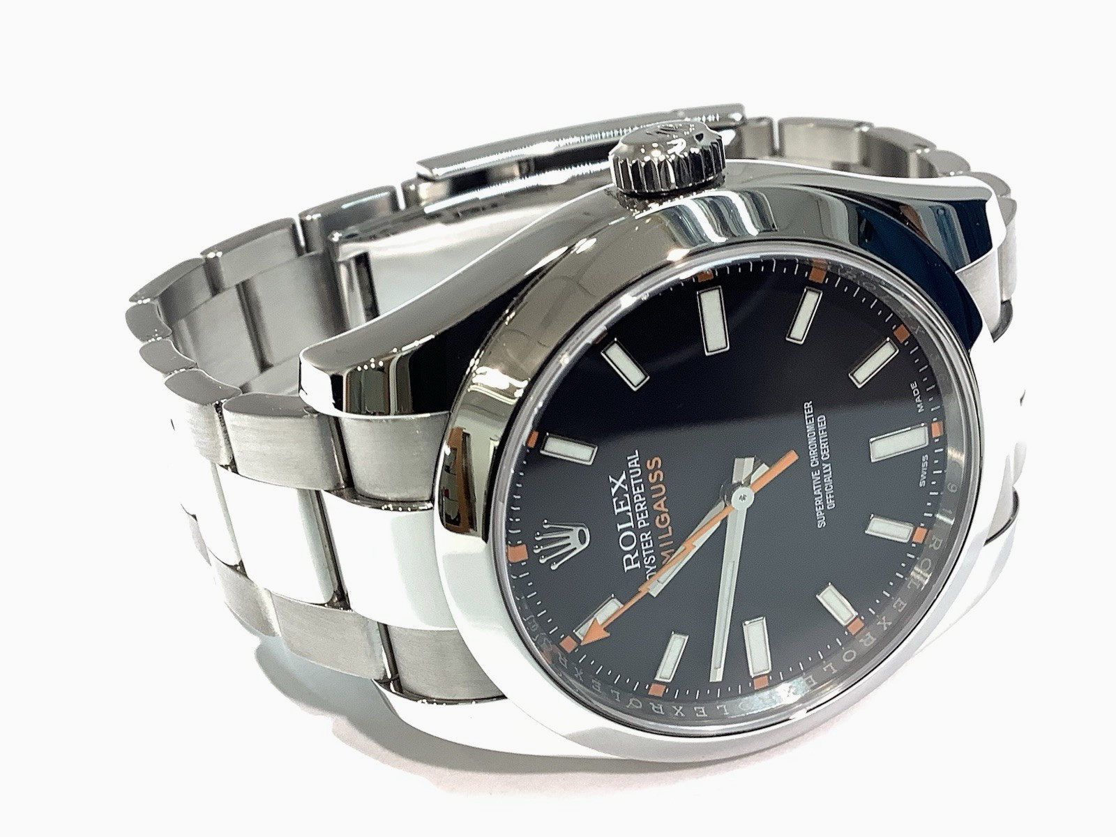 ROLEX 116400 Oyster Perpetual Milgauss 40mm S/S Black Dial Automatic Watch VGC+