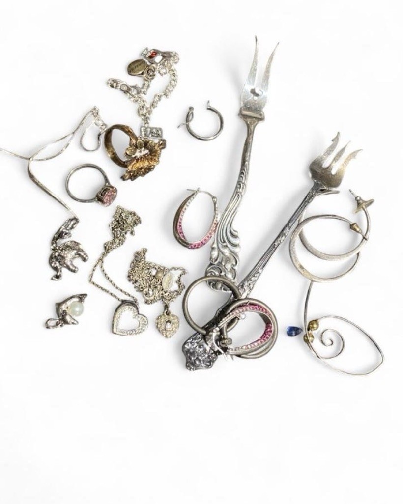 Mixed 925 Sterling Silver Jewelry Lot Necklace Pendant Ring Earrings etc