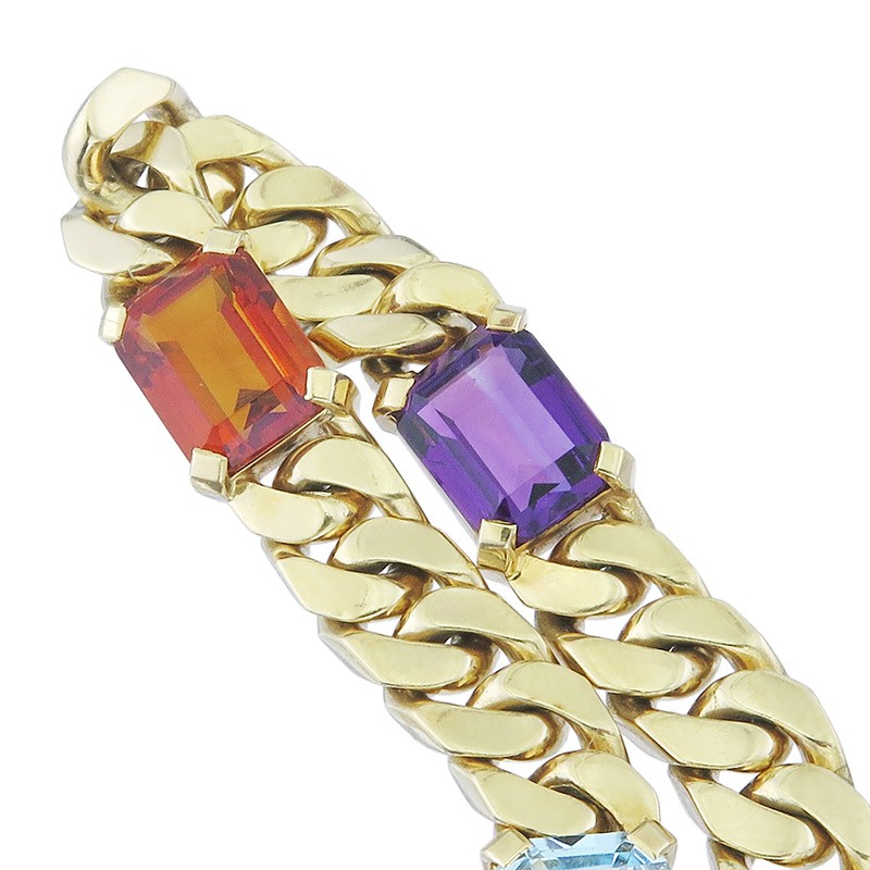 Bracelet with gemstones 750 yellow gold