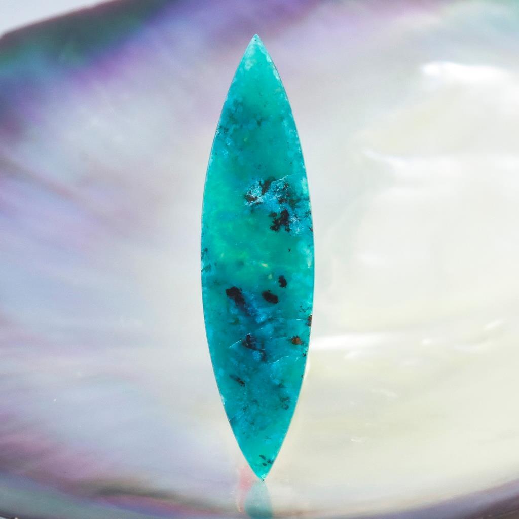 RARE Vibrant Gem Silica Chrysocolla Bacan Island Gemstone Cabochon 2.21 g