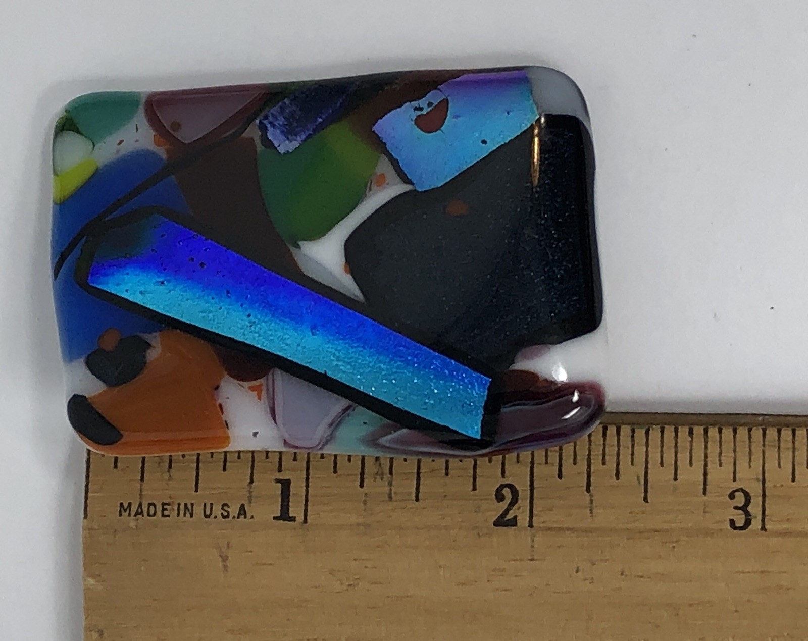 Dichroic Glass Brooch Pin Handcrafted Artisan