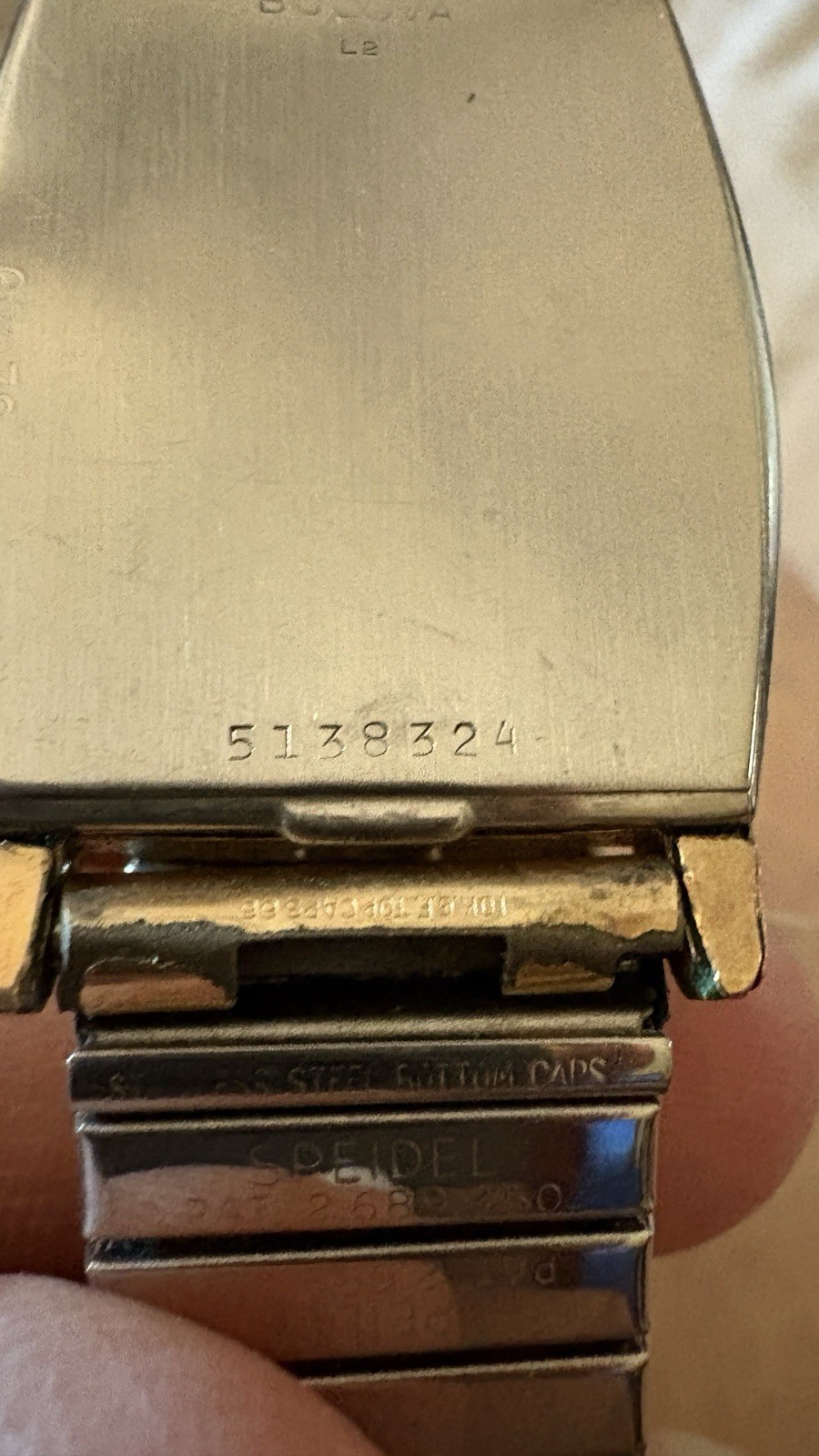 Bulova Vintage 1950s Tonneau 10k gold Filled Silver Dial