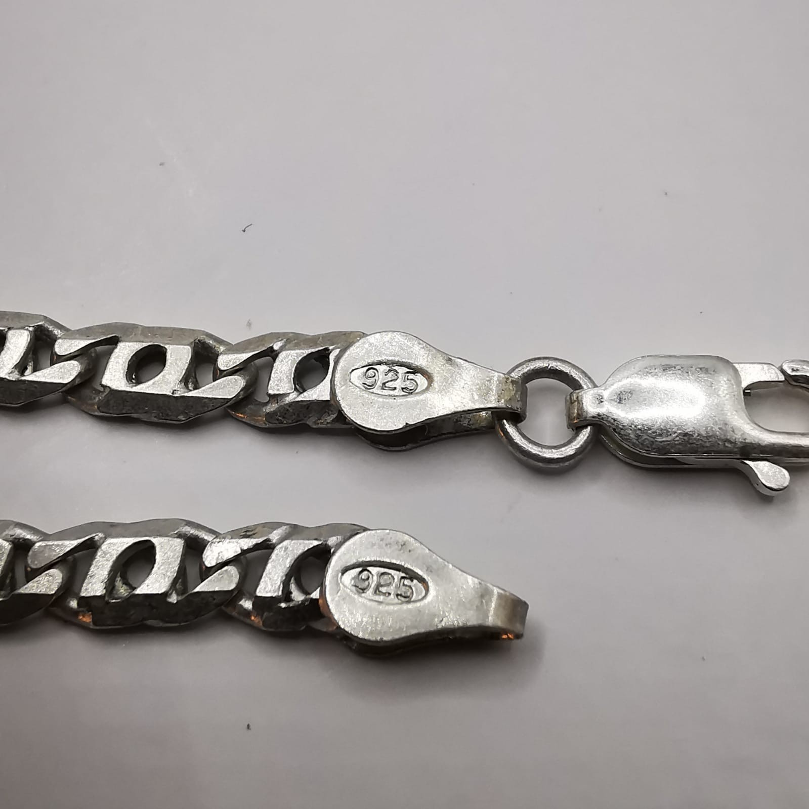Vintage 925 Sterling Silver Chain Necklace Signed Artisan Fine Jewelry 46cm