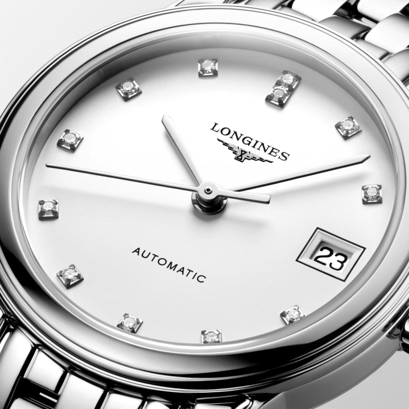 Longines Flagship Automatic 35.6mm White Diamond Dial Watch L47744276