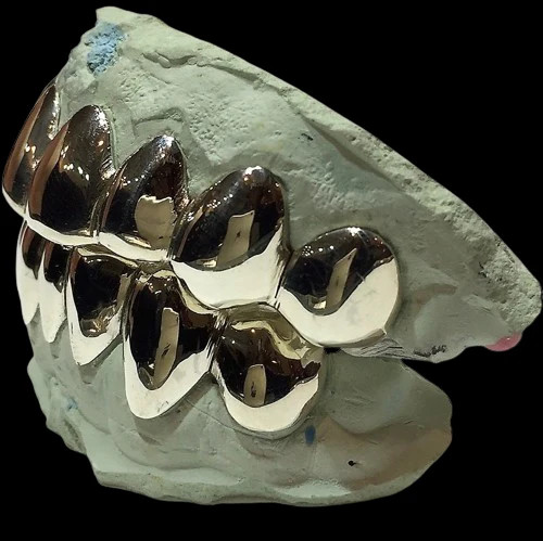 Custom Grillz, 10K Solid White Gold Custom fit REAL Perm Cut Grillz