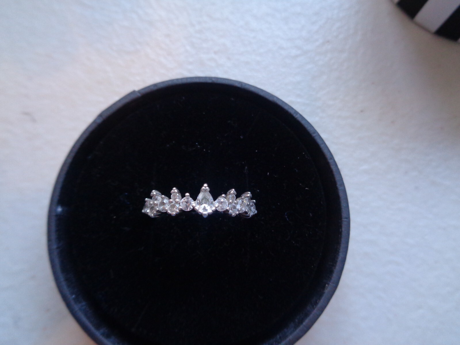 THOMAS SABO Silver Ring and 15x cz Stone Ring Size O Weight 2.3grams Used
