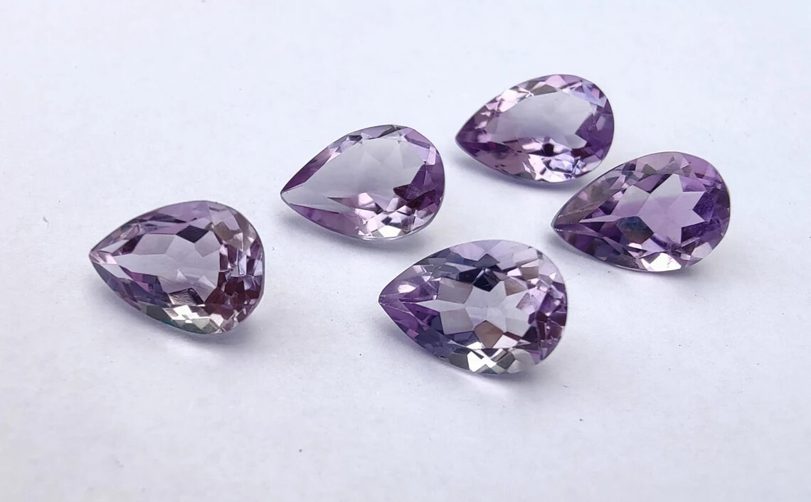 Top Quality Natural Amethyst Pear Shape Faceted Gemstone 3x5mm-18x25mm