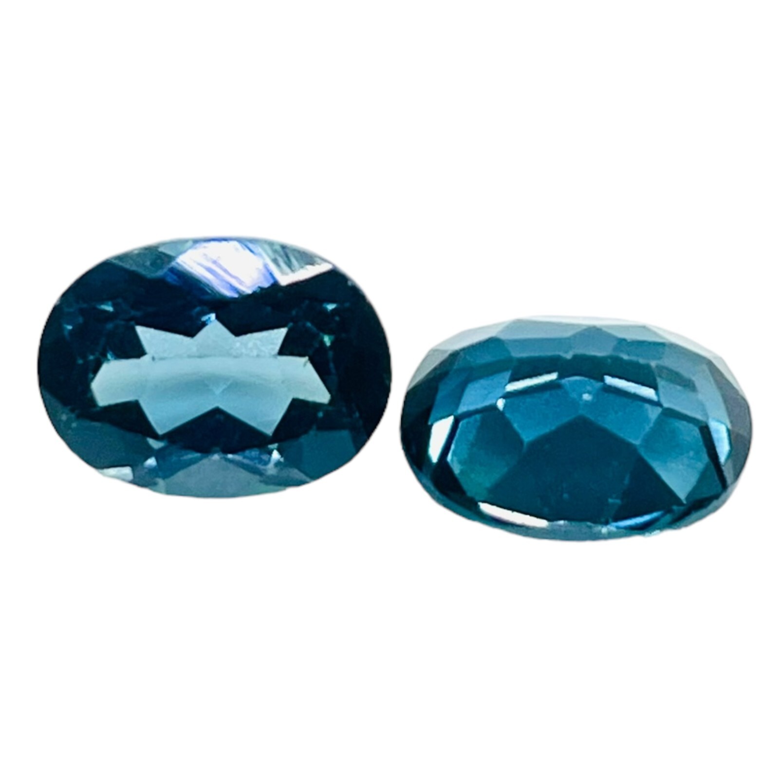 2 Pcs Natural London Blue Topaz Pair 8x6mm Oval Cut Loose Gemstones Lot 3.50 Cts