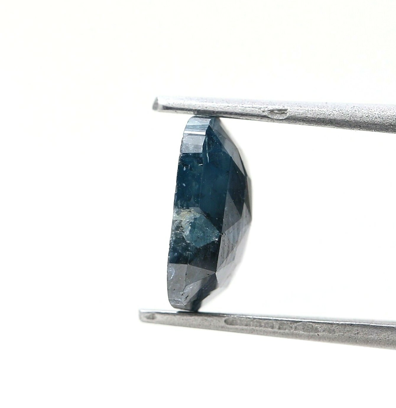 Big Rustic Natural Diamond 3.06TCW Grayish Blue Sparkling Oval Rose Cut for Gift