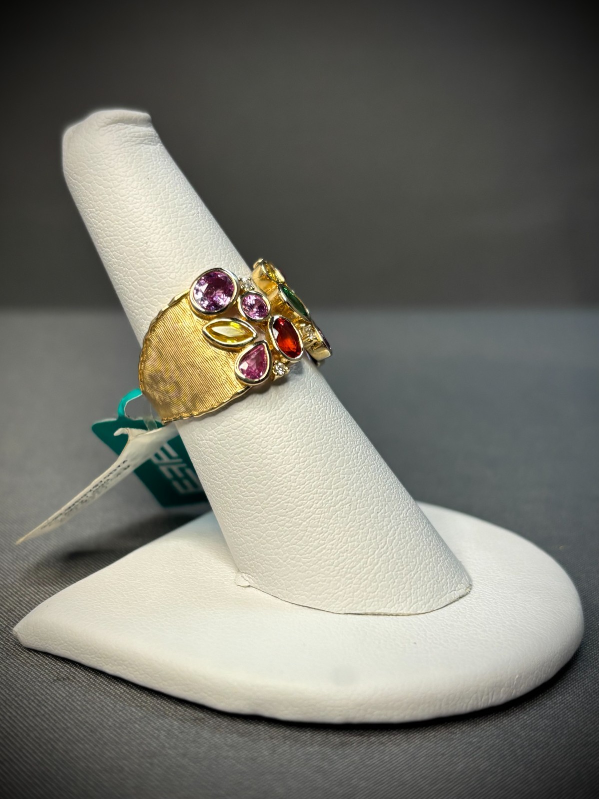 Effy 14K Rose Gold Morganite Diamond Ring 1.15CT Morganite .38CTW Diamond SIZE 7