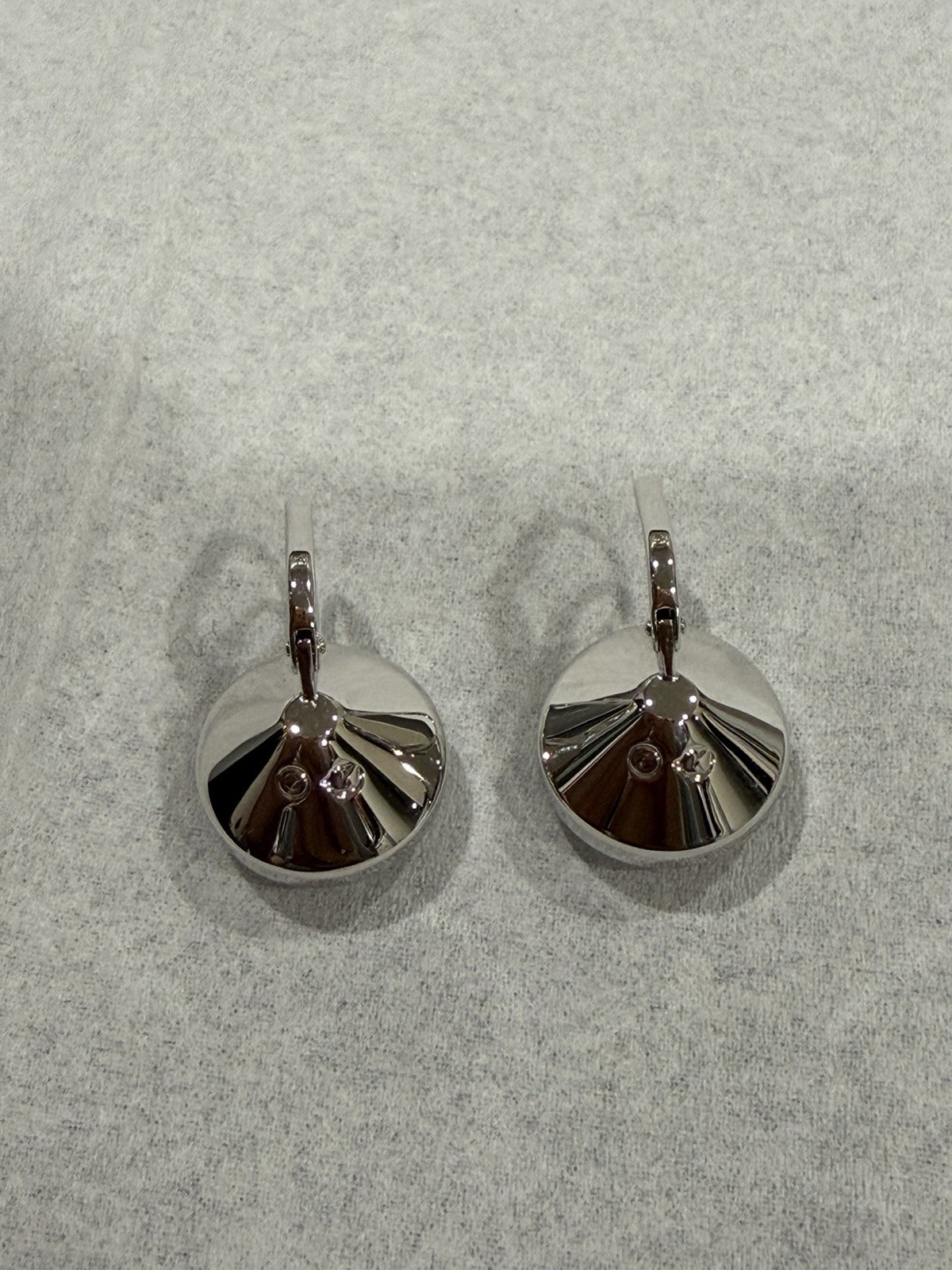 Swarovski Bella Clear Round Crystal Earrings Silver Tone Authentic Big size