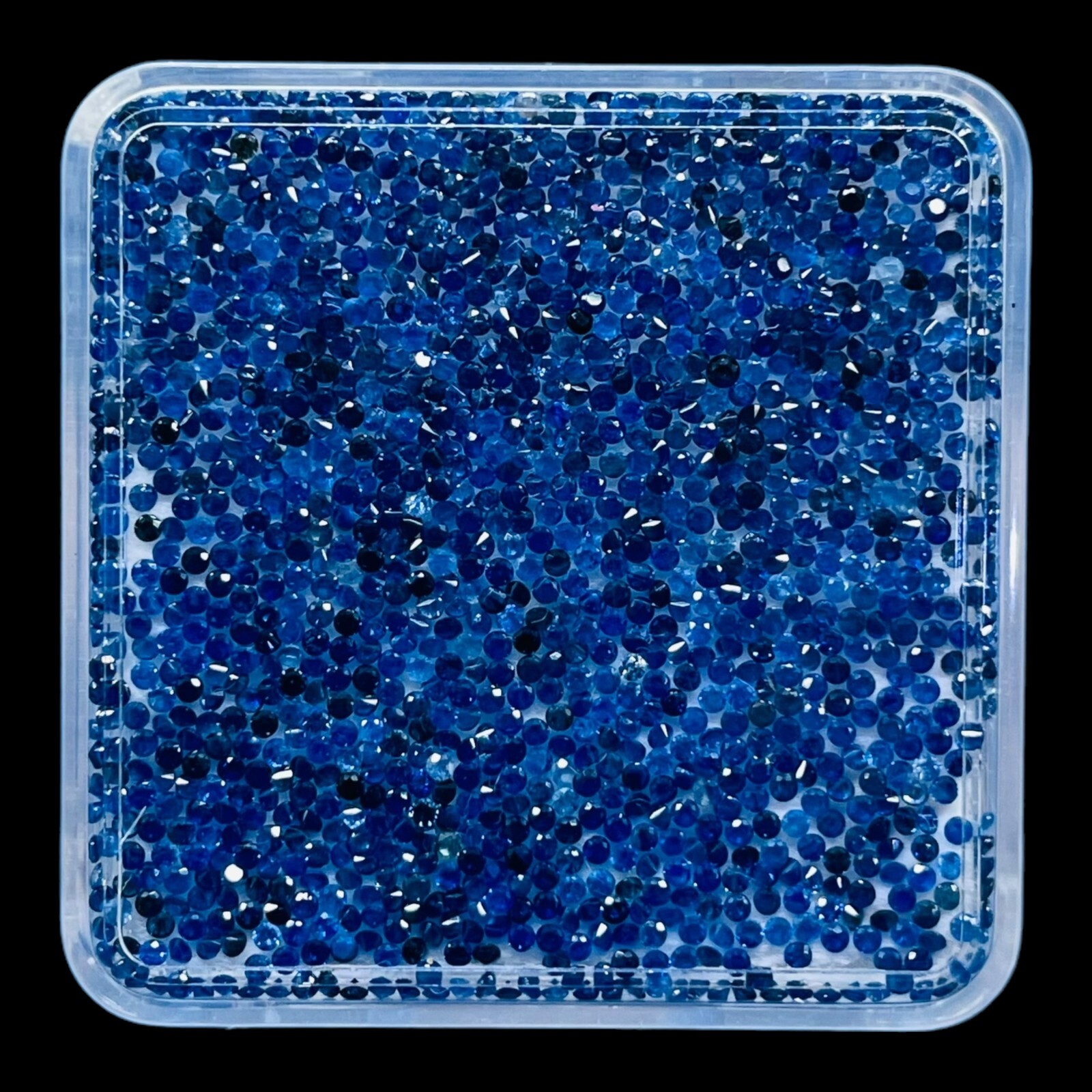 100 Pcs Natural Sri Lankan Blue Sapphire 1.1mm Round Diamond Cut Loose Gemstones