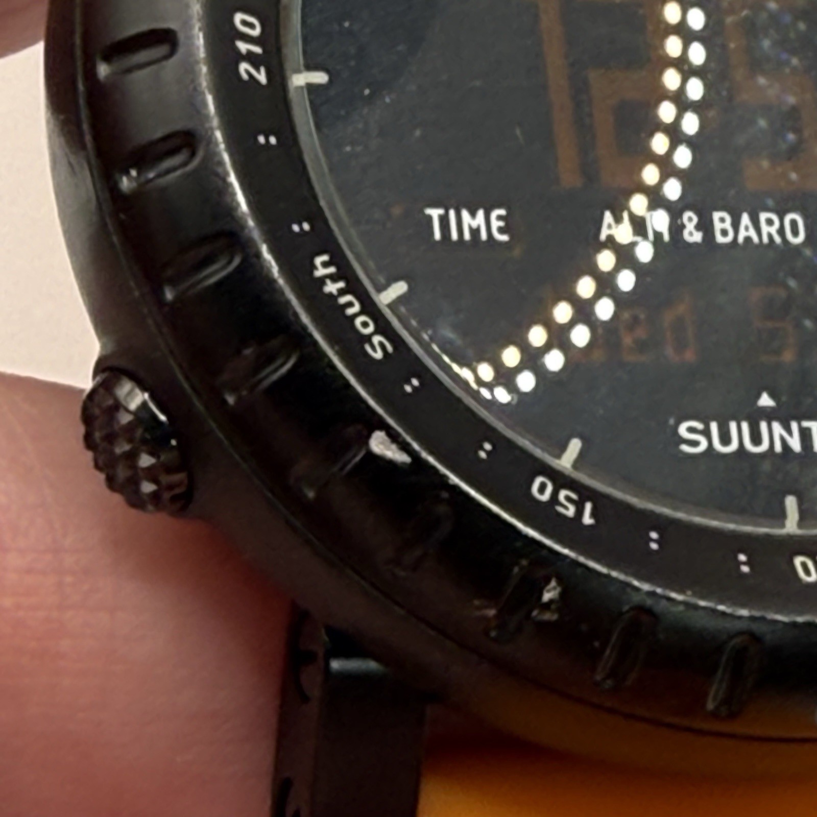 Suunto Core Men’s Black Watch Orange 2nd Band W/New Battery Altimeter Barometer