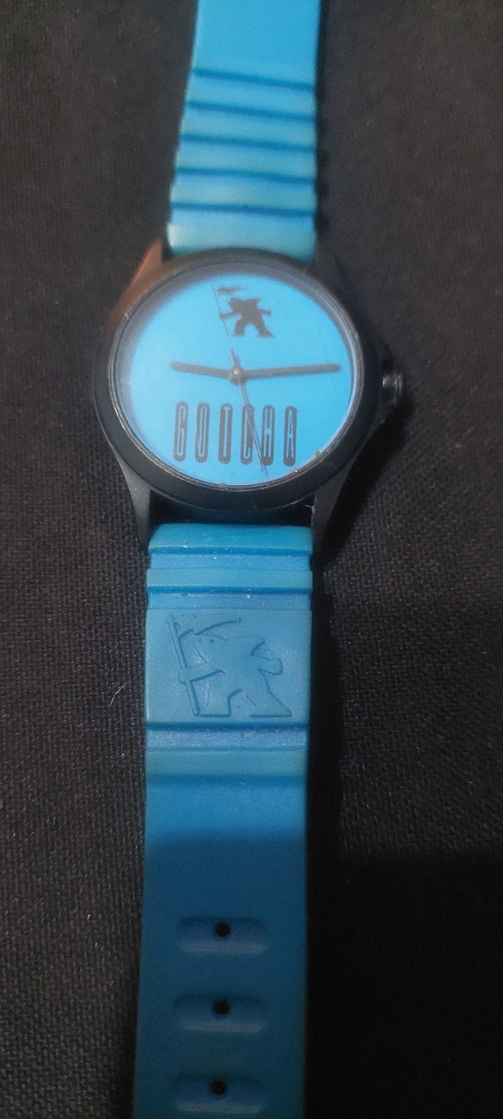Vintage 80s Gotcha Watch Surf Shark Flag – Blue Original Strap Rare Retro Skate