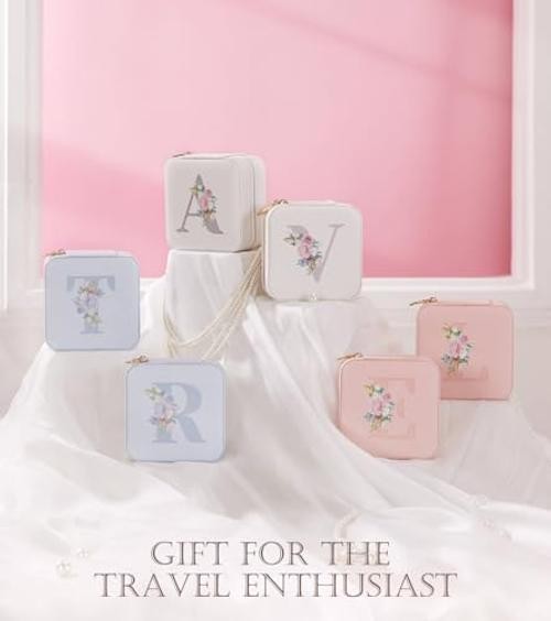 Travel Jewelry Box for Girls: Traveling Ring Case Gift for Women – A White