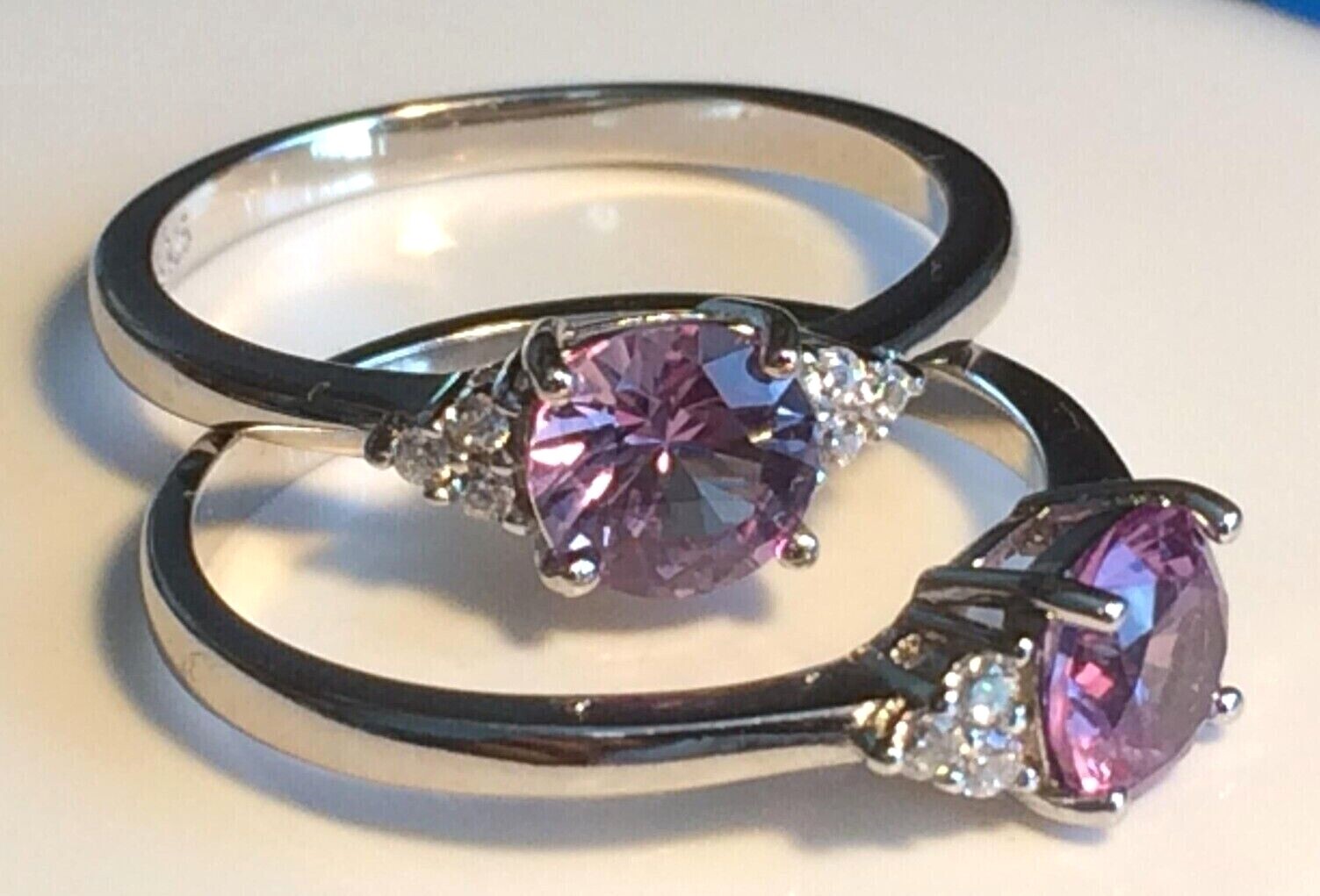 Sapphire Ring Colour Change Spectacular Solid Sterling Silver S925 Sizes 6-10 US
