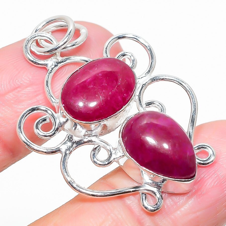 Pink Onyx Gemstone Handmade 925 Sterling Silver Jewelry Pendant Sz 1.50″