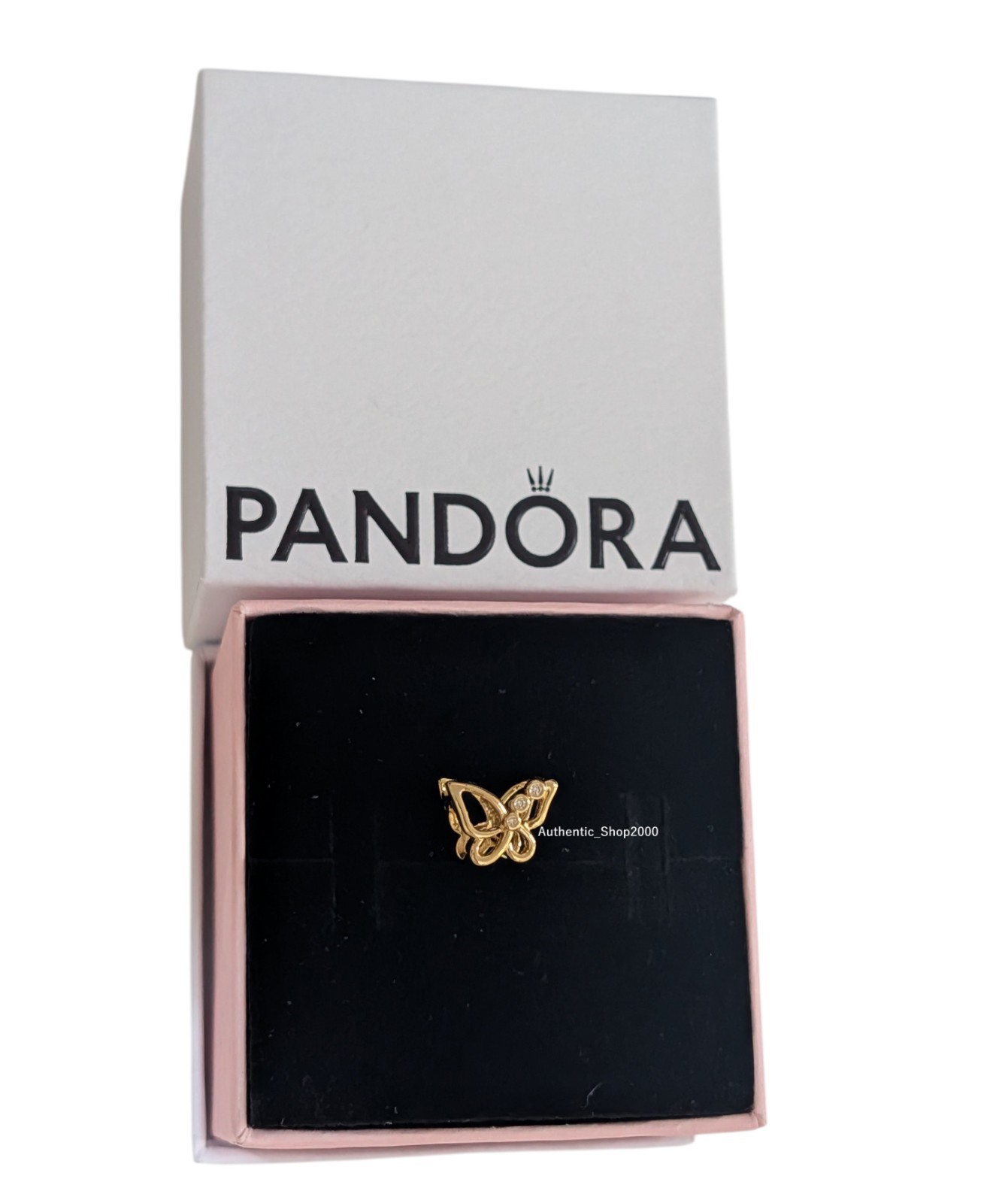 New 100% Authentic PANDORA 14k Gold Plating Openwork Butterfly Charm 764369C01